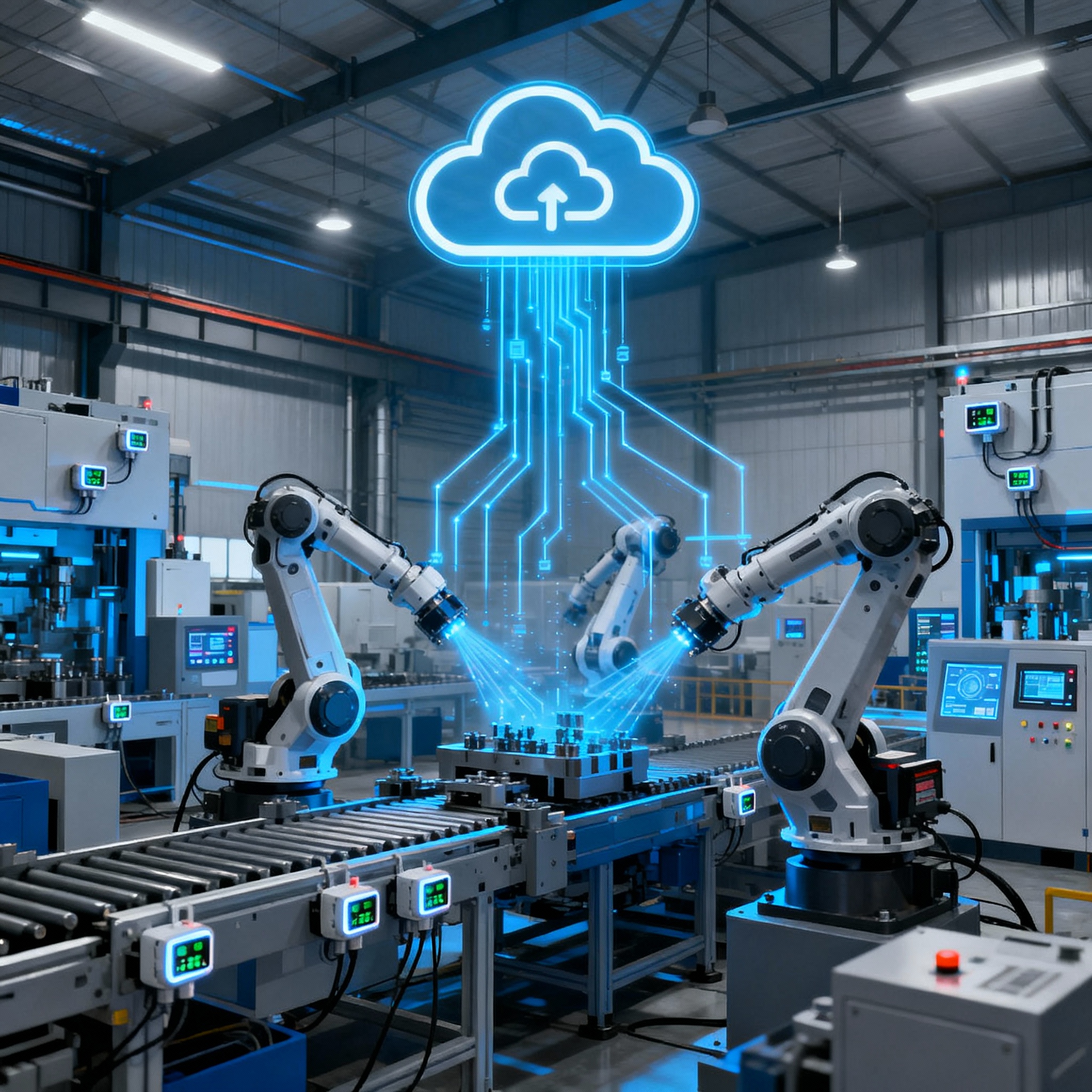 Industrial automation cloud-connected robots